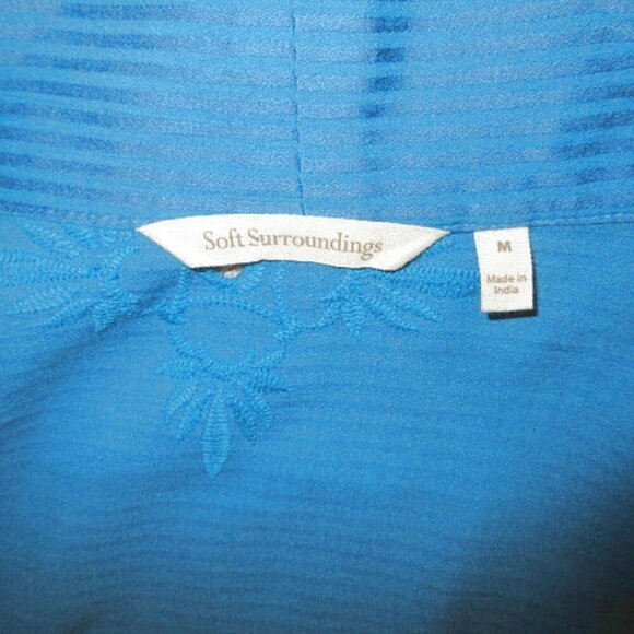 Soft Surroundings Turkish Tile Nightingale Cardigan Size M Embroidered Eyelet - Picture 6 of 12